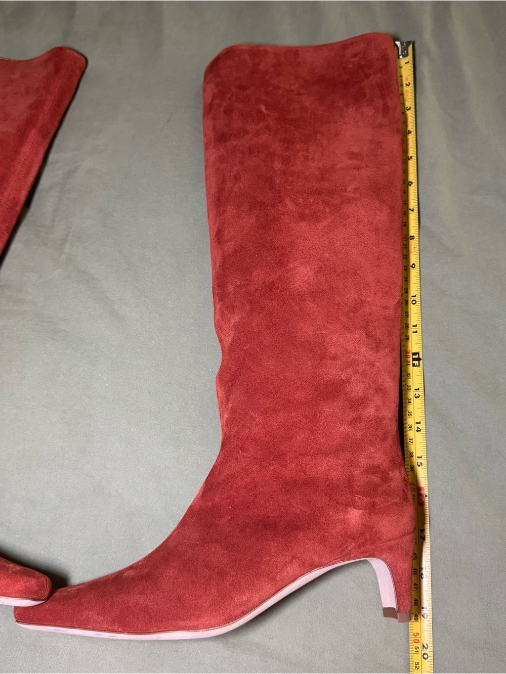 New Staud Wally 100% Suede Knee High Boots Auburn Size EU 37.5 US 7.5 $495 - Picture 8 of 12